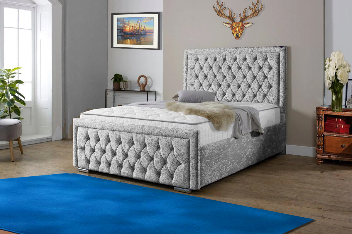 “Reliance Beds UK – Gio Line Design Bed with Gas Lift Storage (All Fabrics & Colours)”