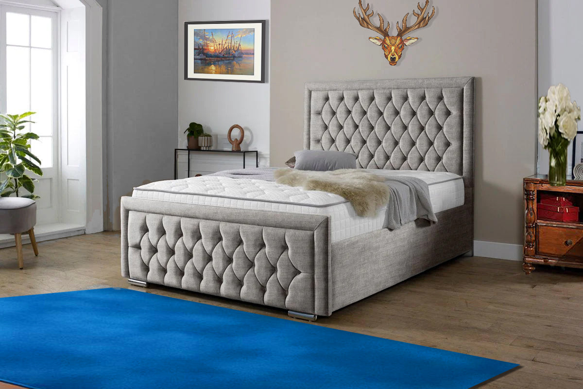 “Reliance Beds UK – Gio Line Design Bed with Gas Lift Storage (All Fabrics & Colours)”