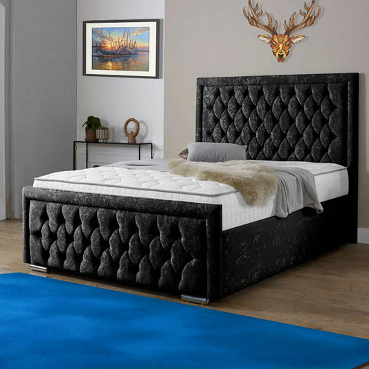 “Reliance Beds UK – Gio Line Design Bed with Gas Lift Storage (All Fabrics & Colours)”