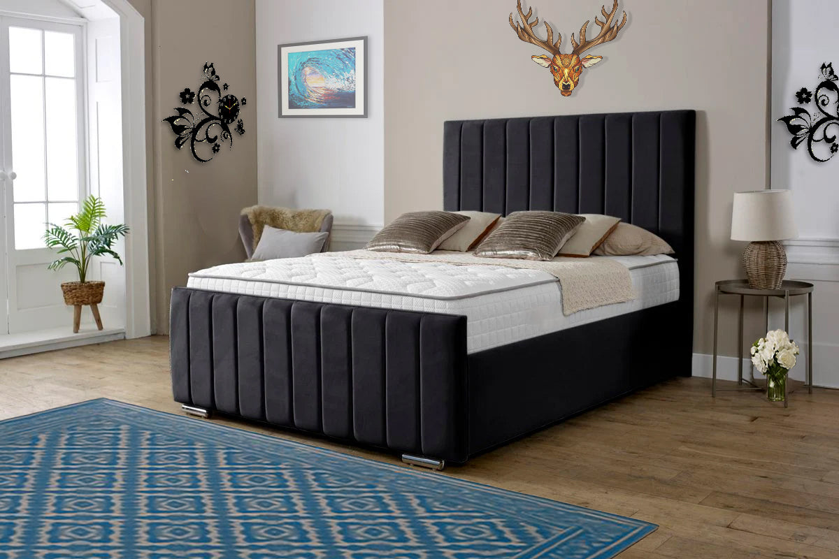 “Reliance Beds UK – Gio Design Bed with Gas Lift Storage (All Fabrics & Colours)”