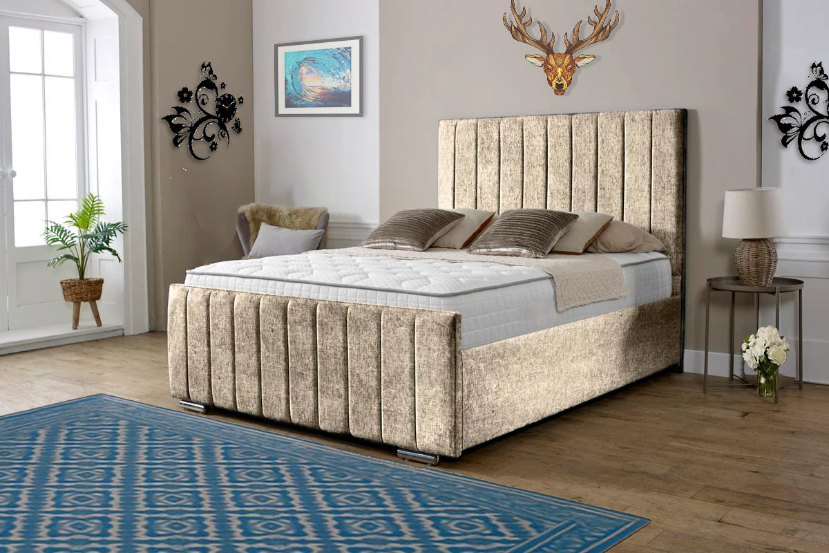 “Reliance Beds UK – Gio Design Bed with Gas Lift Storage (All Fabrics & Colours)”