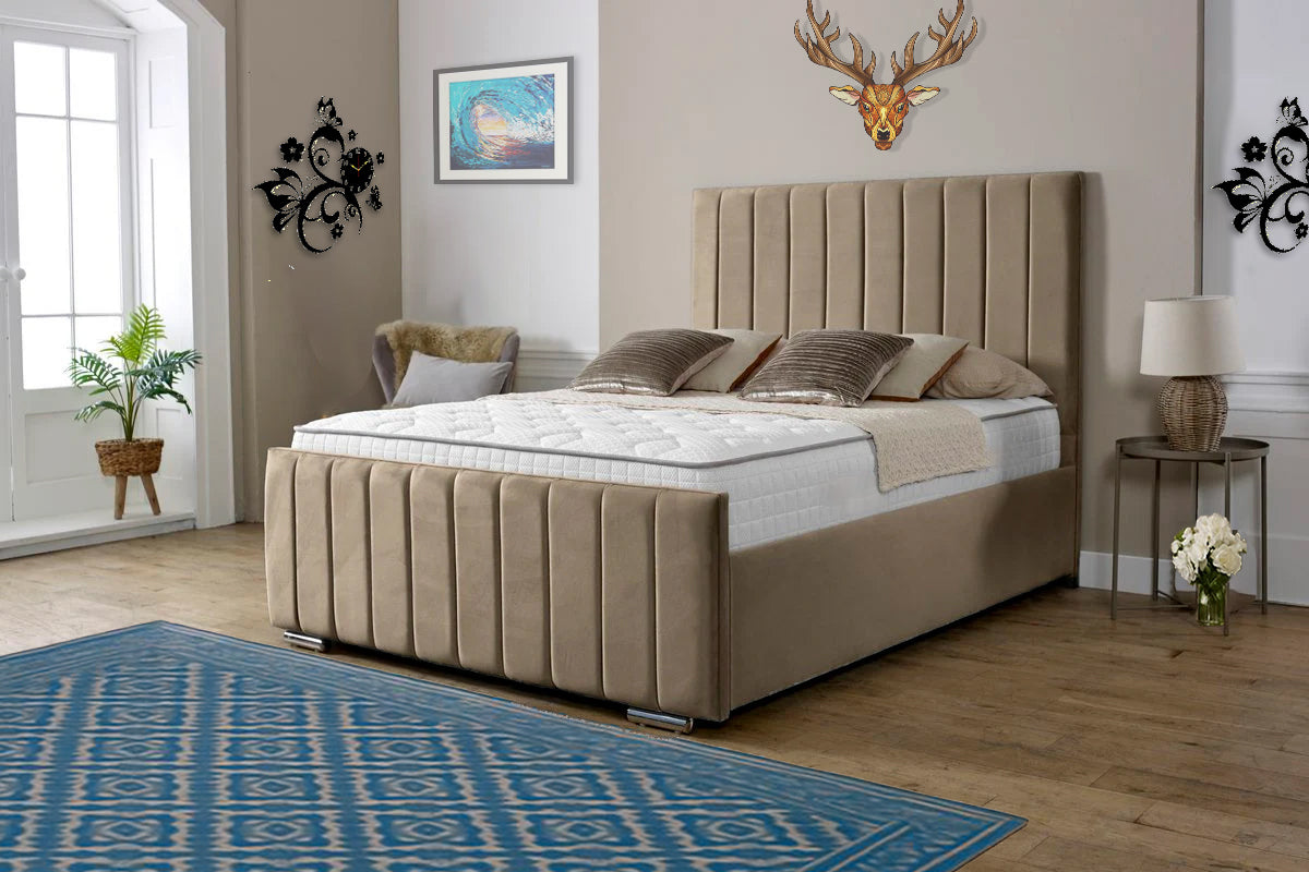 “Reliance Beds UK – Gio Design Bed with Gas Lift Storage (All Fabrics & Colours)”