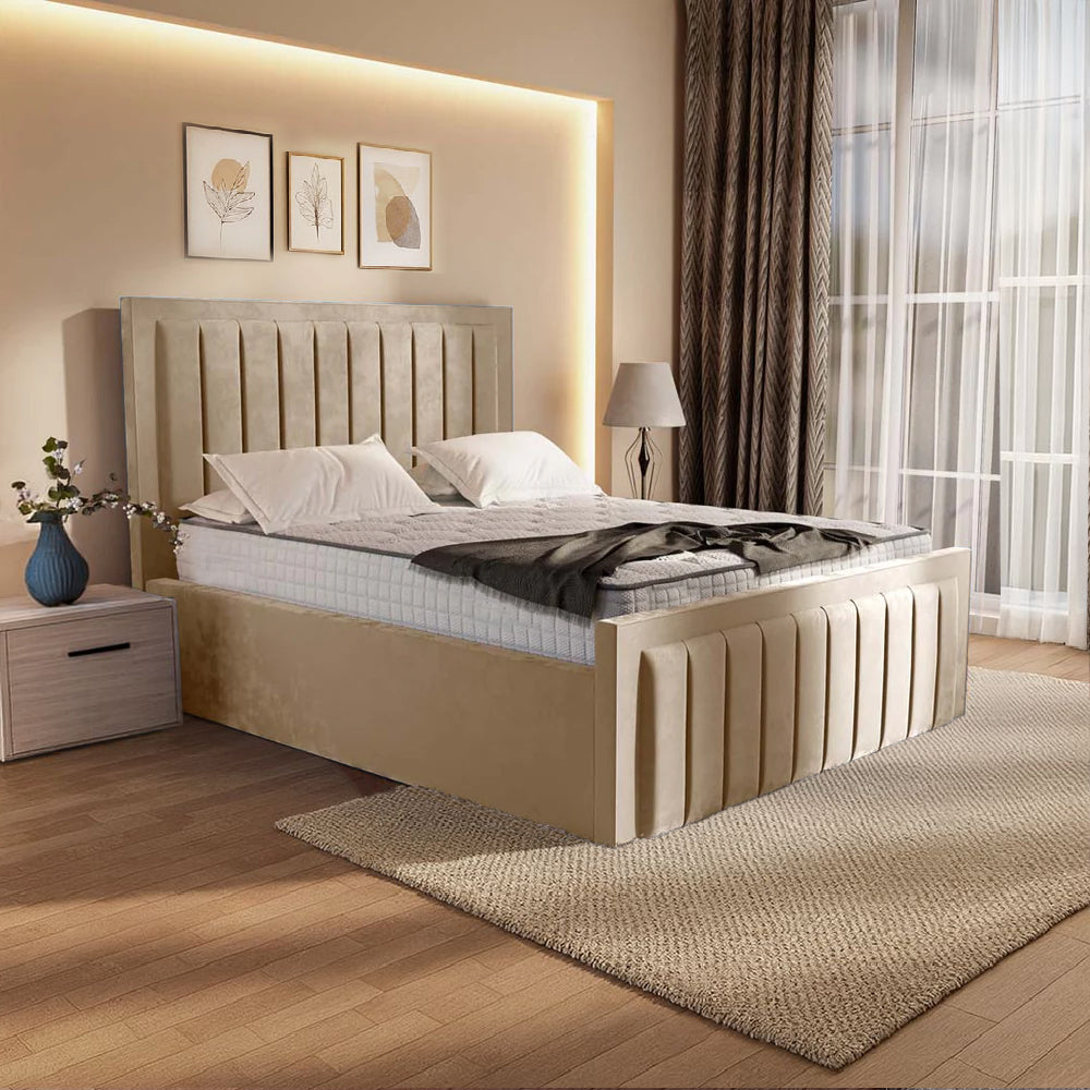 “Reliance Beds UK – Border Line Bed (All Fabrics & Colours)”