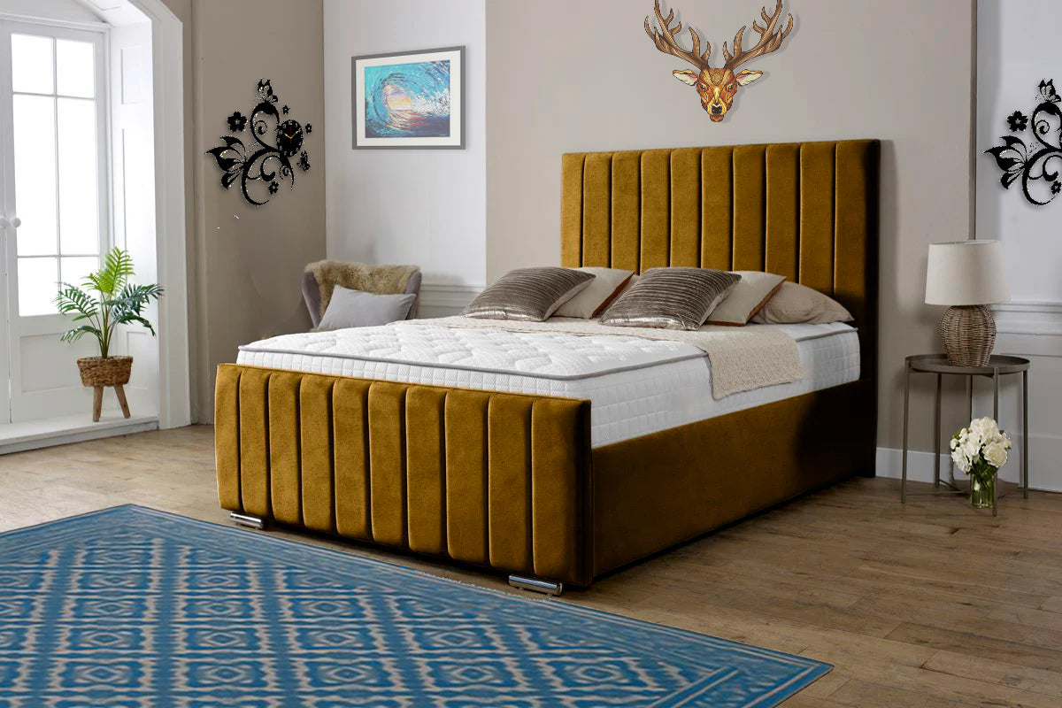 “Reliance Beds UK – Gio Design Bed with Gas Lift Storage (All Fabrics & Colours)”