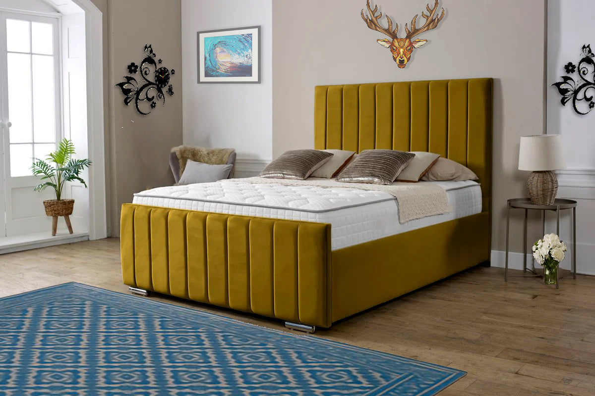 “Reliance Beds UK – Gio Design Bed with Gas Lift Storage (All Fabrics & Colours)”
