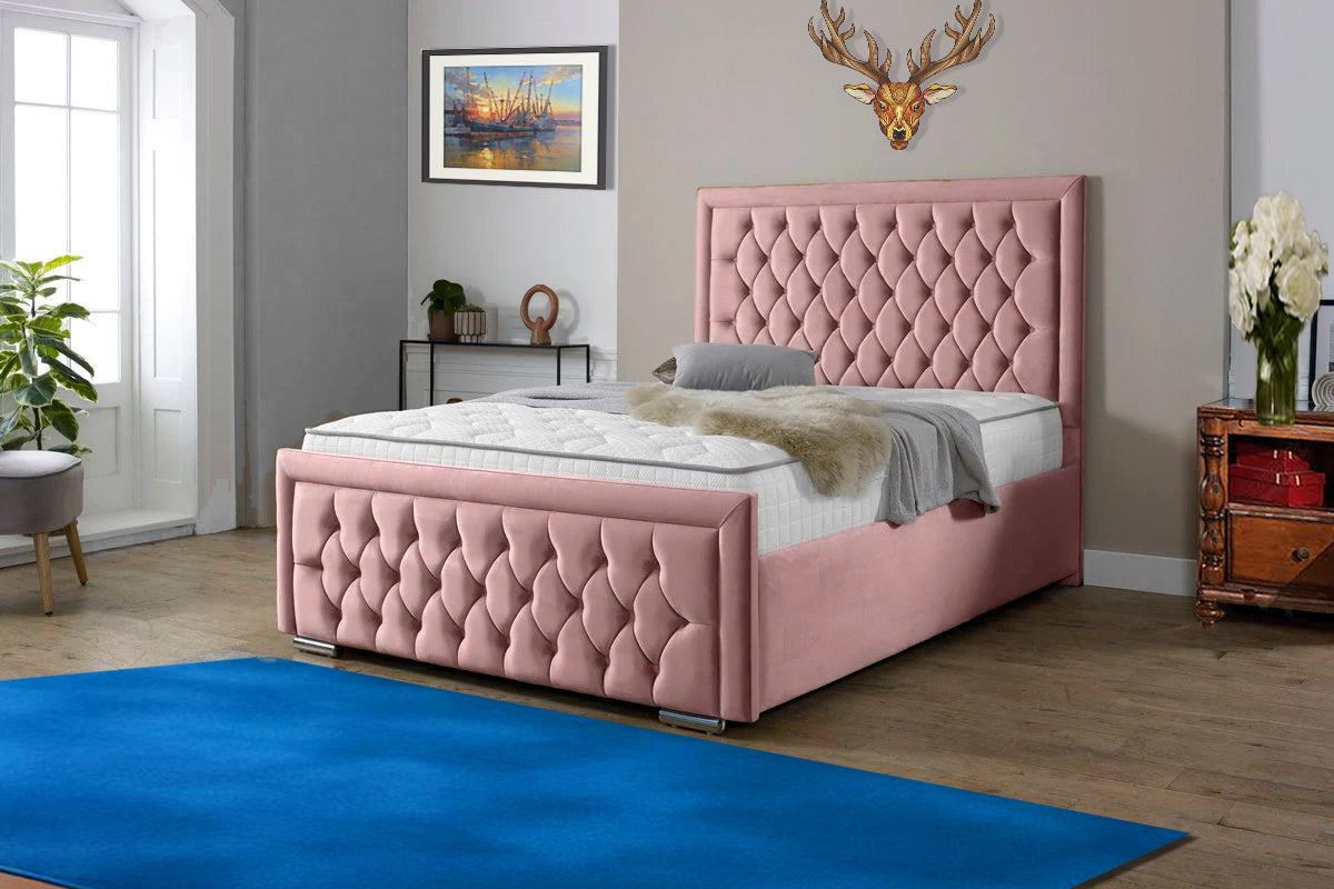 “Reliance Beds UK – Gio Line Design Bed with Gas Lift Storage (All Fabrics & Colours)”