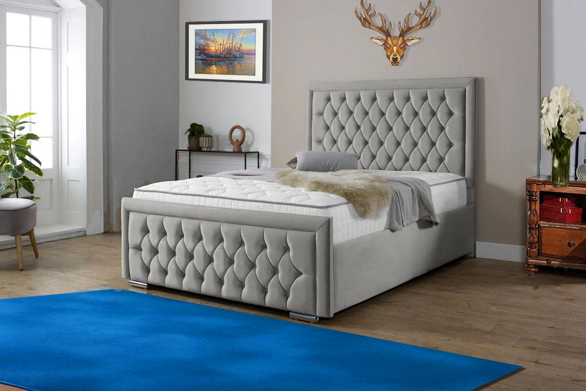 “Reliance Beds UK – Gio Line Design Bed with Gas Lift Storage (All Fabrics & Colours)”