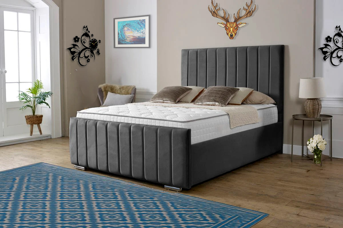 “Reliance Beds UK – Gio Design Bed with Gas Lift Storage (All Fabrics & Colours)”